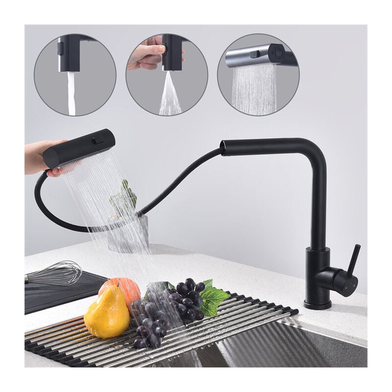 foto del prodotto ubeegol rubinetti cucina rubinetto cucina con doccetta estraibile 3 doccette disponibili rubinetto sucina con doccetta rubinetto lavello in acciaio