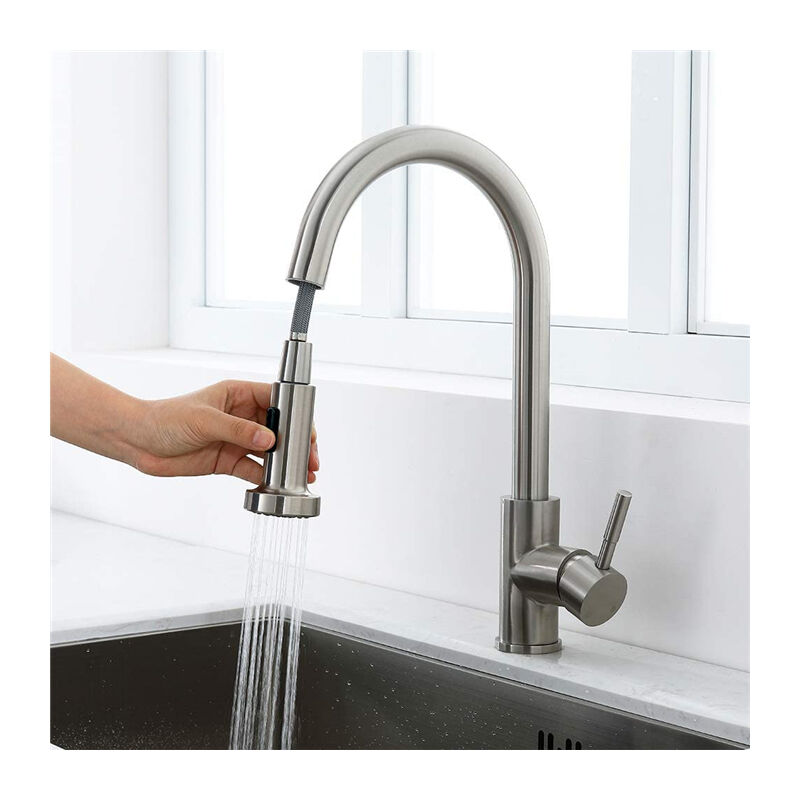 foto del prodotto ubeegol rubinetti da cucina con doccetta estraibile miscelatori da cucina rubinetto per lavello cucina miscelatore cucina 2 getti girevole a 360 