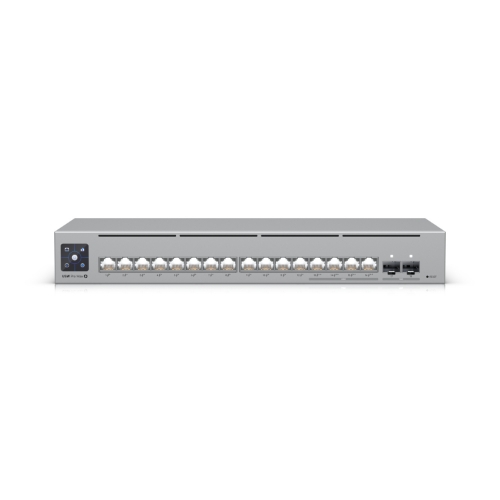 foto del prodotto ubiquiti switch usw pro max 16 poe 24 porte lan poe 4p 2.5gbe 12p 1g budget 180w 2 porte 10g sfp l3