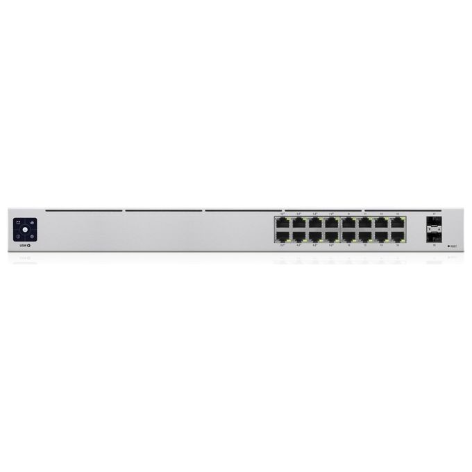 foto del prodotto ubiquiti unifi 16 port poe gestito l2 l3 gigabit ethernet 10 100 1000 supporto power over ethernet 1u argento