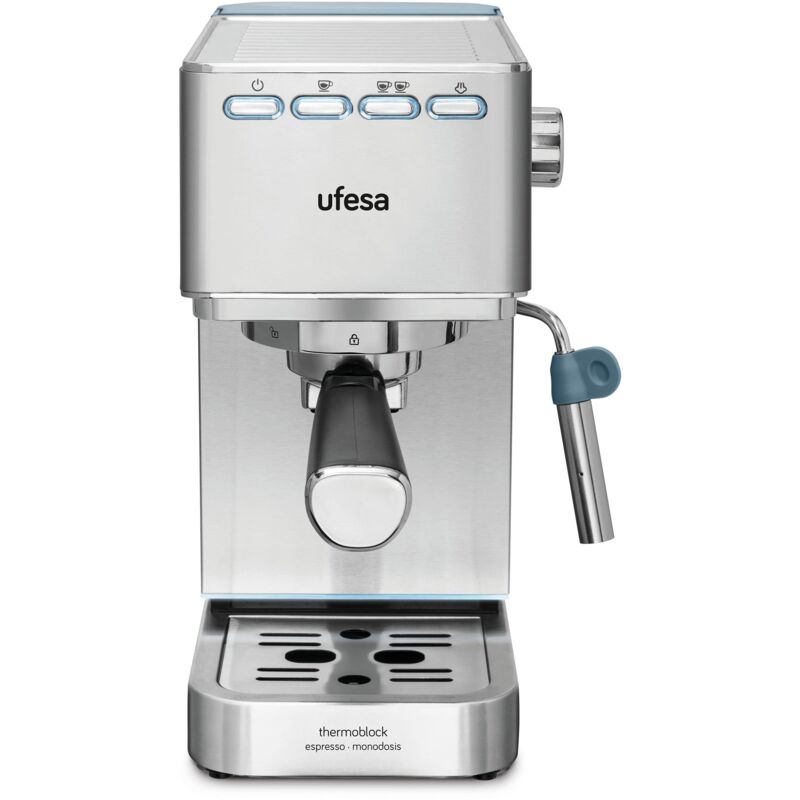 foto del prodotto ufesa ce8020 capri, macchina caff espresso e cappuccino, pressione 20 bar, 1350w, sistema thermoblock, vaporizzatore regolabile, caff macinato o