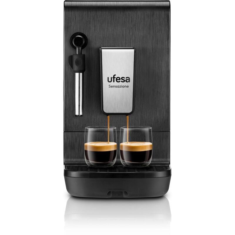 foto del prodotto ufesa sensazione, macchina da caff super automatica, 20 bar, caff espresso e cappuccino, compatta, personalizzazione del caff , touch screen,