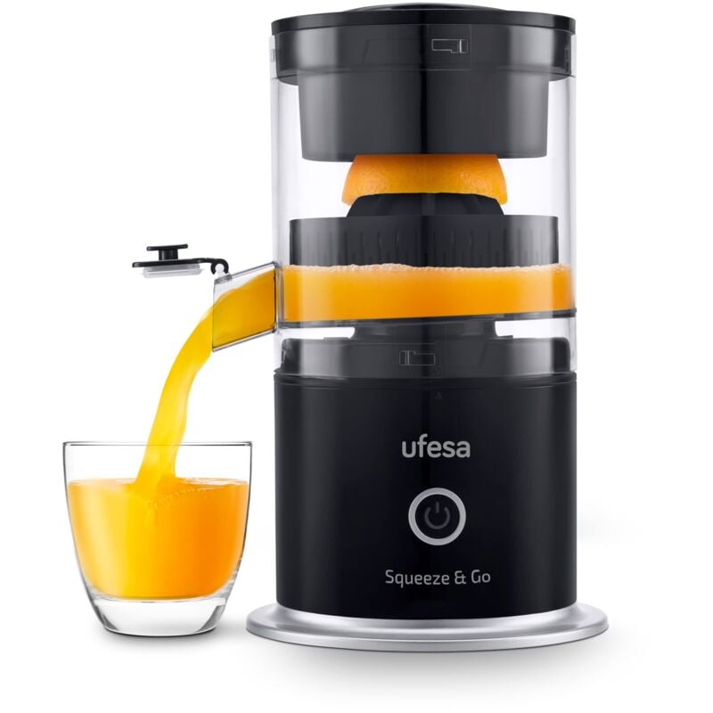 foto del prodotto ufesa squeeze go, spremiagrumi elettrico ricaricabile con usb c, portatile, spremiagrumi, spremiagrumi, batteria da 1500 mah, 220 ml, senza bpa