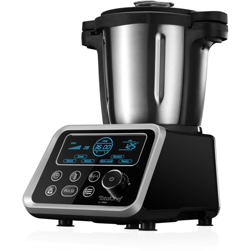 foto del prodotto ufesa totalchef rk5 robot da cucina con cottura, vari programmi per cucinare, 1700w di potenza, display lcd, caraffa con capacit di 3,5 l,