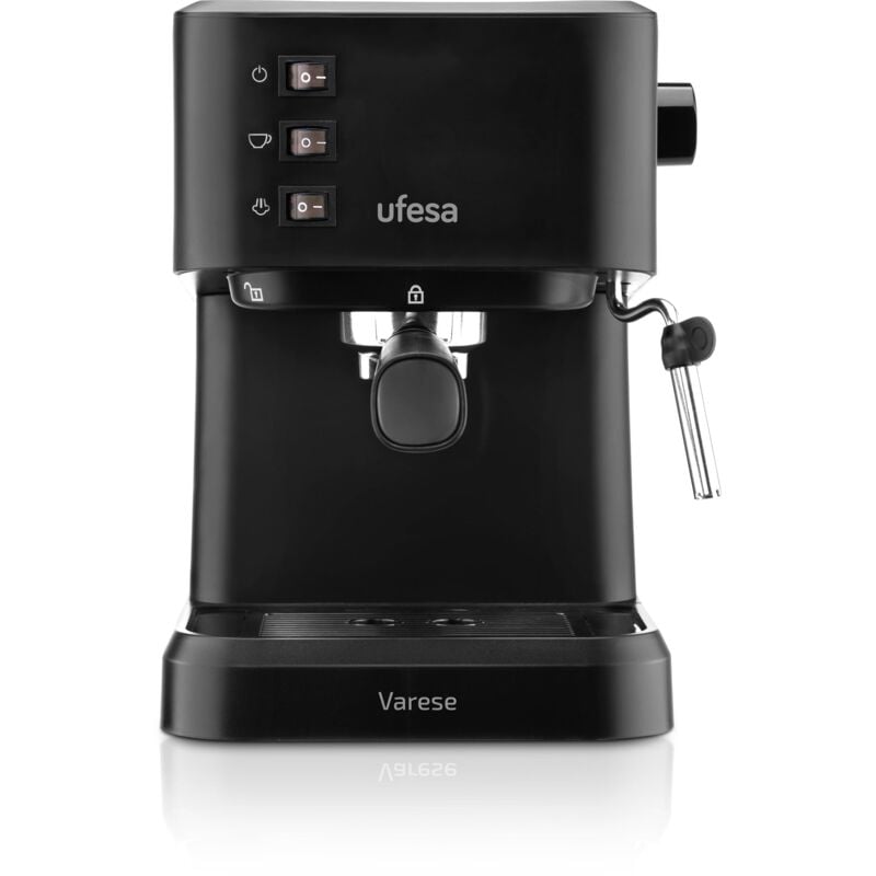 foto del prodotto ufesa varese macchina caff espresso e cappuccino, pressione 20 bar, 2 modalit caff macinato o dose singola, vaporiera regolabile, serbatoio