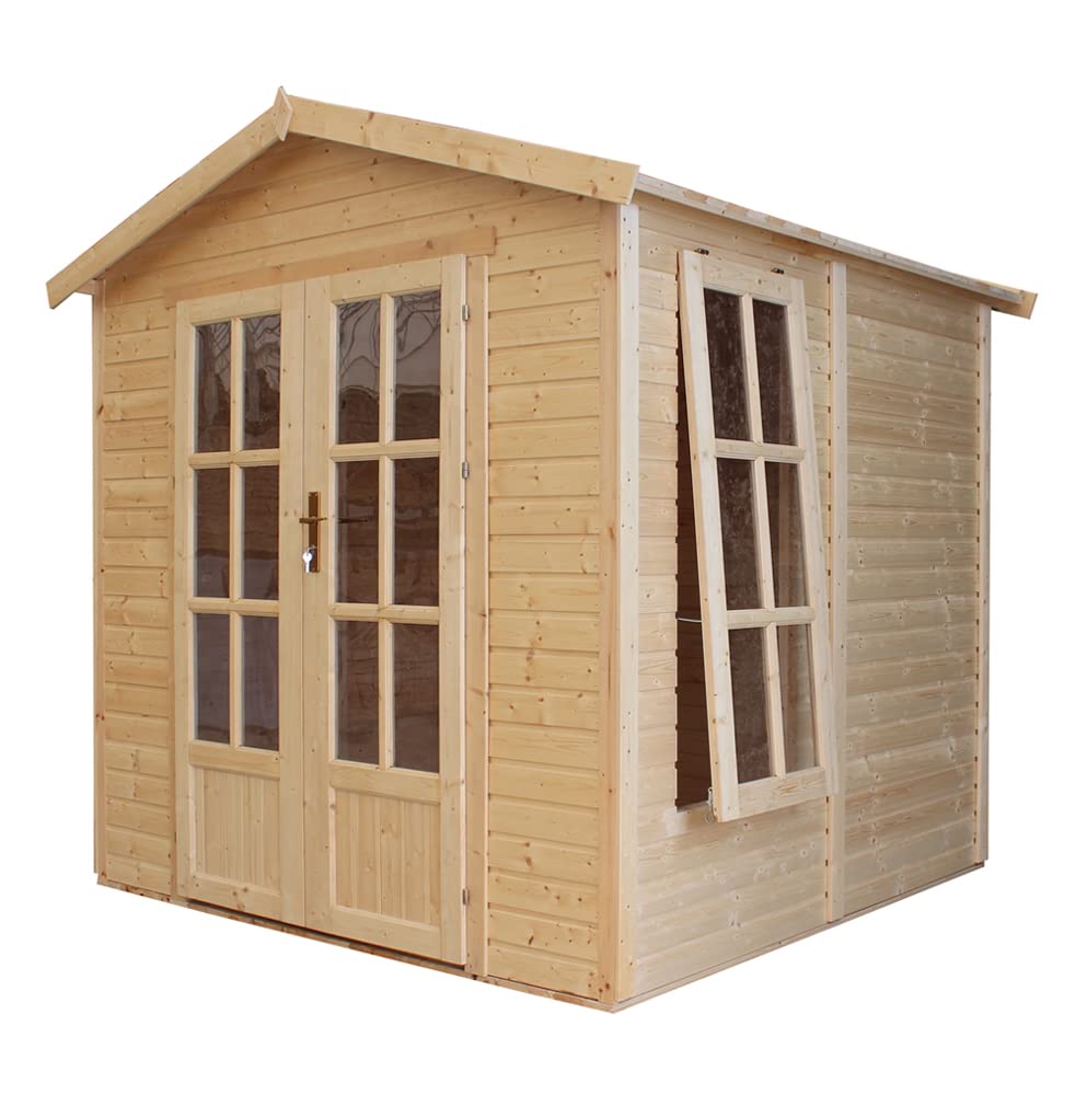 foto del prodotto ufficio in legno da giardino w233xd222xh233cm con tegole bituminose timbela m351fb h351fbgreen