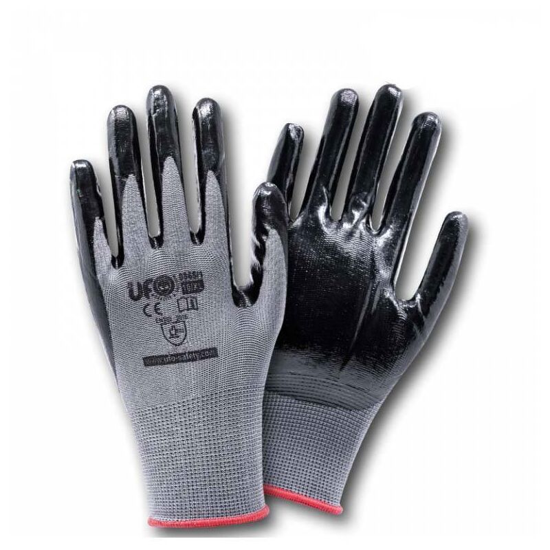 foto del prodotto ufo guanto da lavoro in nitrile polsino elasticizzato tg.9 nero grigio