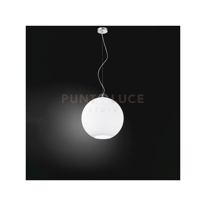foto del prodotto ufo sospensione vetro bianco 1 luce sfera attacco e27 diametro 40cm