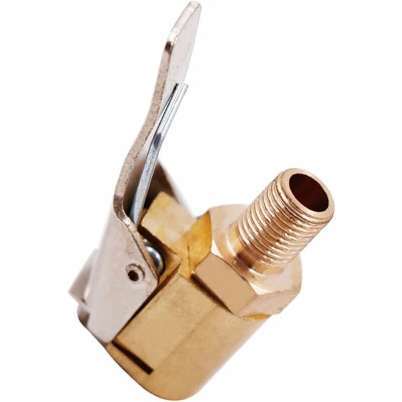 foto del prodotto ugello di gonfiaggio in ottone, clip per pompa dell aria, adattatore per valvola del pneumatico dell auto, connettore per valvola di gonfiaggio, clip