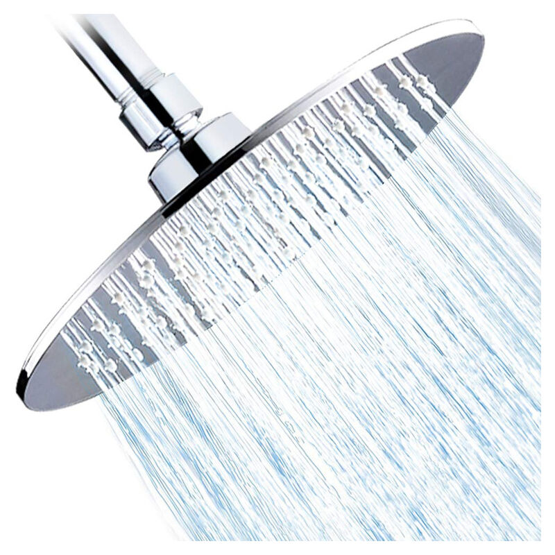 foto del prodotto ugello per doccia con placcatura completa in abs, ugello rotondo da 8,5 pollici, ugello per doccia per hotel e bagno