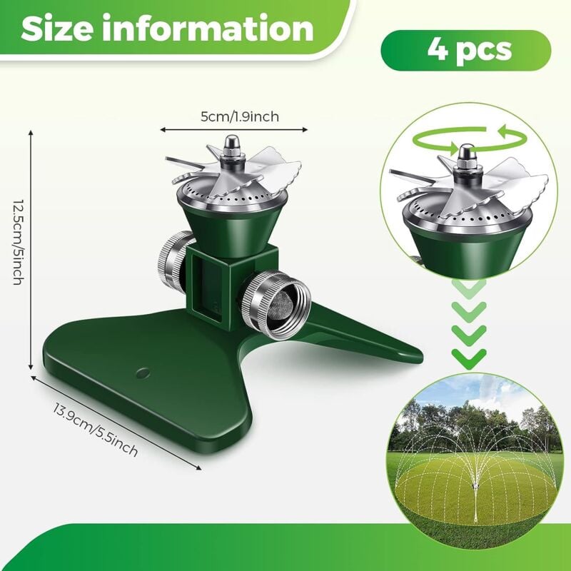 foto del prodotto ugello per irrigazione agricola per irrigazione automatica in metallo applicabile, rotazione a 360 gradi, irrigazione per irrigazione agricola per
