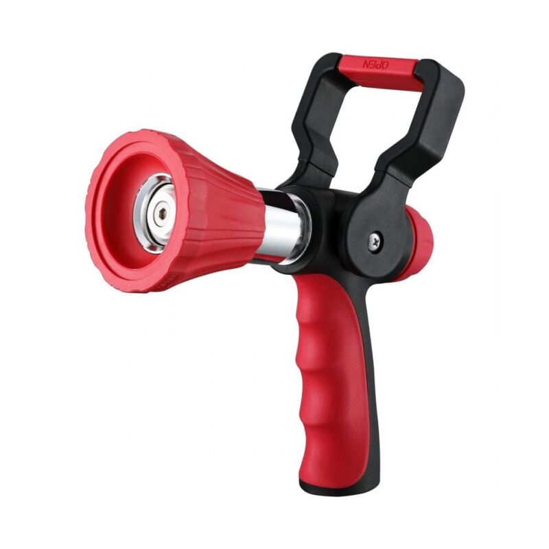 foto del prodotto ugello per tubo antincendio ad alta pressione, ugello per tubo da giardino in metallo resistente con impugnatura scorrevole ergonomica e impugnatura