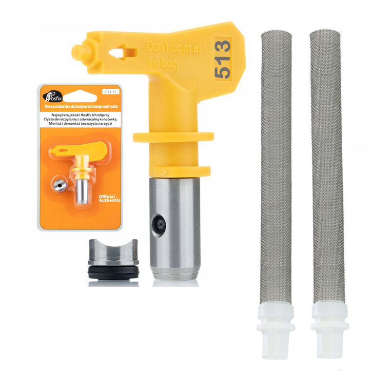 foto del prodotto ugello per verniciatura rosfix ultra spray modello 513 2x filtro a dito bianco da 60 mesh per unit di verniciatura 1 pz.