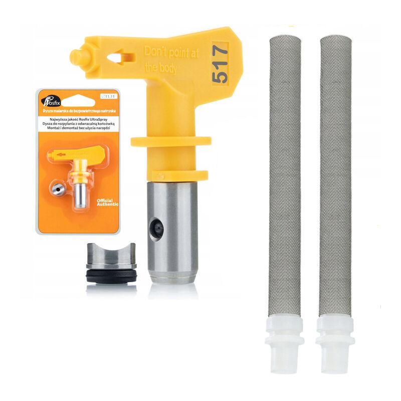 foto del prodotto ugello per verniciatura rosfix ultra spray modello 517 2x filtro a dito bianco da 60 mesh per unit di verniciatura 1 pz.