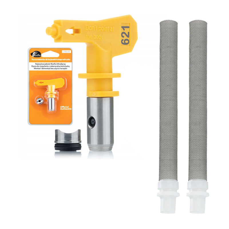 foto del prodotto ugello per verniciatura rosfix ultra spray modello 621 2x filtro a dito bianco da 60 mesh per unit di verniciatura 1 pz.