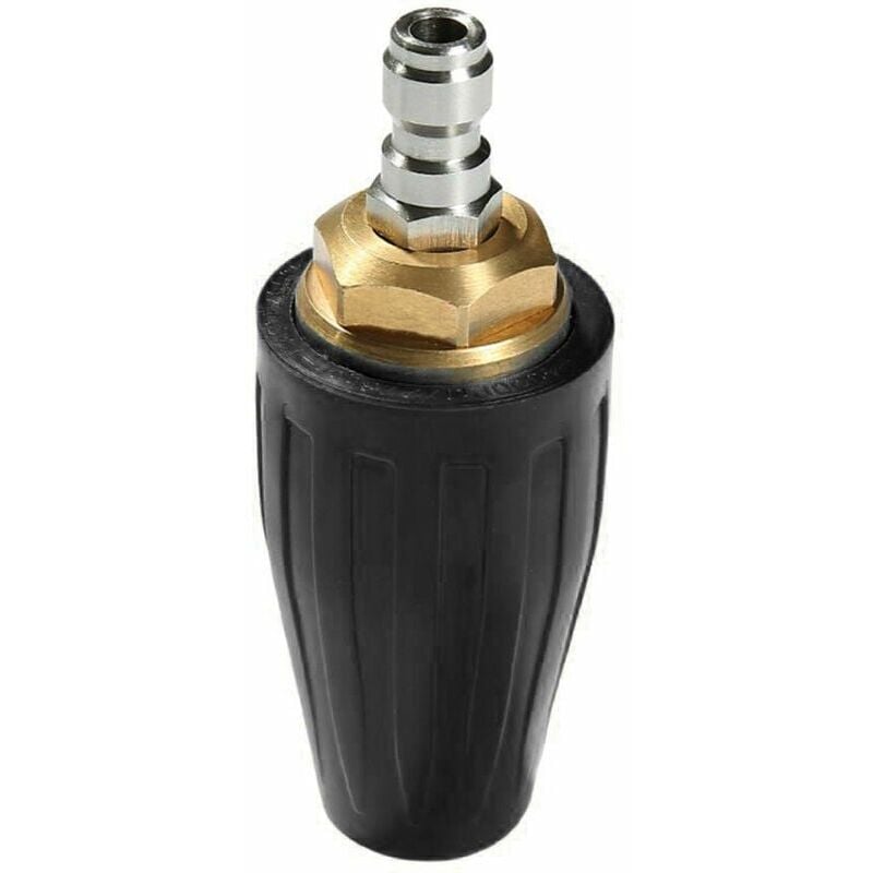 foto del prodotto ugello rotante per pistola ad acqua ad alta pressione, nucleo in ceramica, ugello a loto per pulizia ad alta pressione in rame puro, nero 4000psi