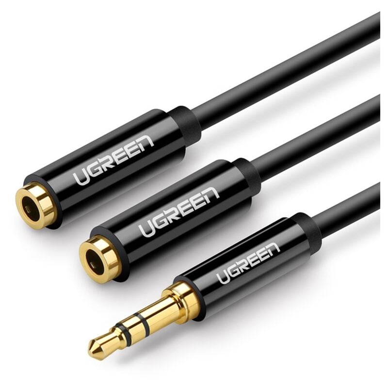foto del prodotto ugreen cavo splitter per cuffie mini jack 35 mm aux 25 cm nero 20816