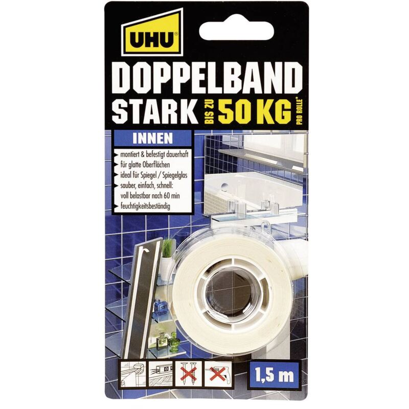 foto del prodotto uhu 46855 nastro biadesivo l x l 1.5 m x 19 mm 1 pz.