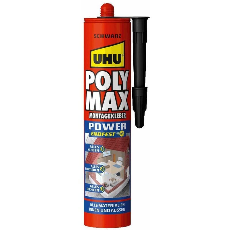foto del prodotto uhu 47200 cartuccia poly max power, nero, 425g