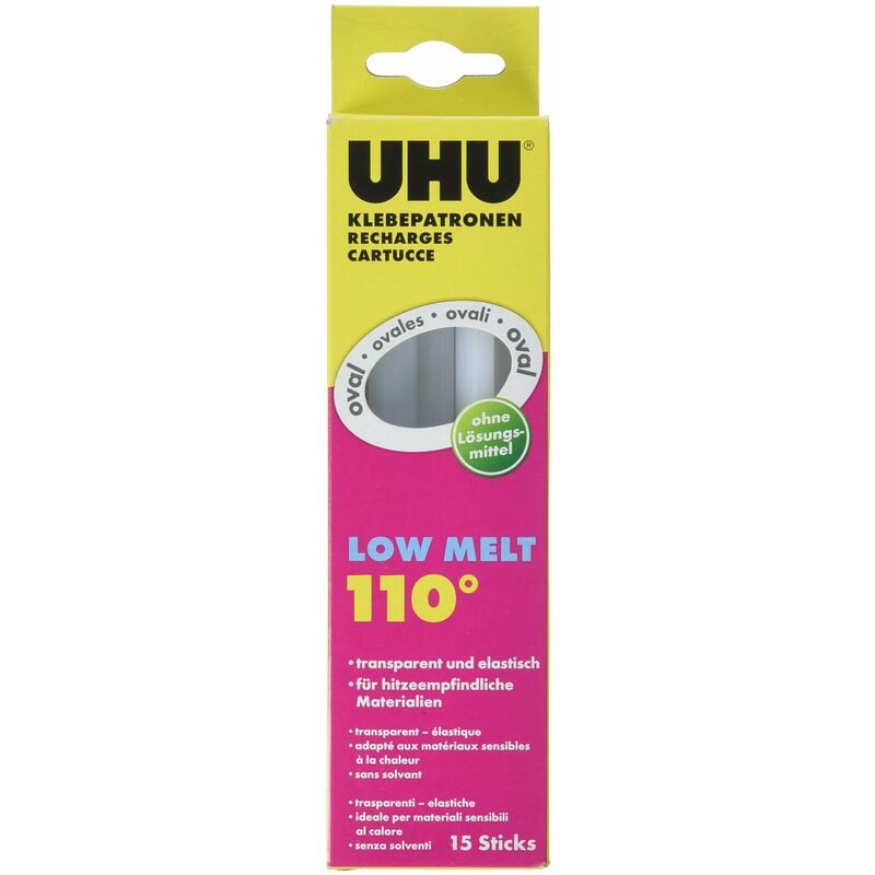foto del prodotto uhu 48630 cartucce adesive lt 110, 200 g, transparente