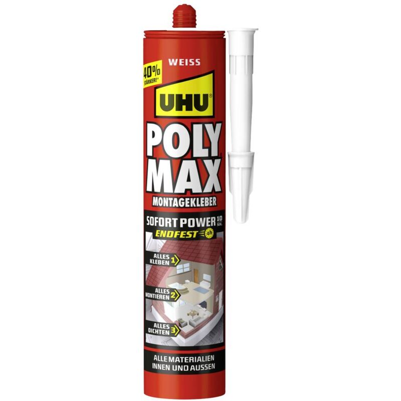 foto del prodotto uhu poly max 10 sek sofort power colla per montaggi 47230 440 g