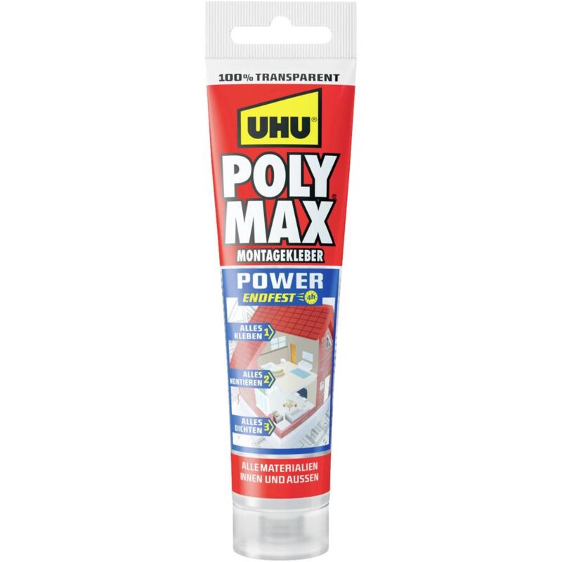 foto del prodotto uhu poly max power tansparent adesivi e sigillanti colore trasparente 47845 115 g