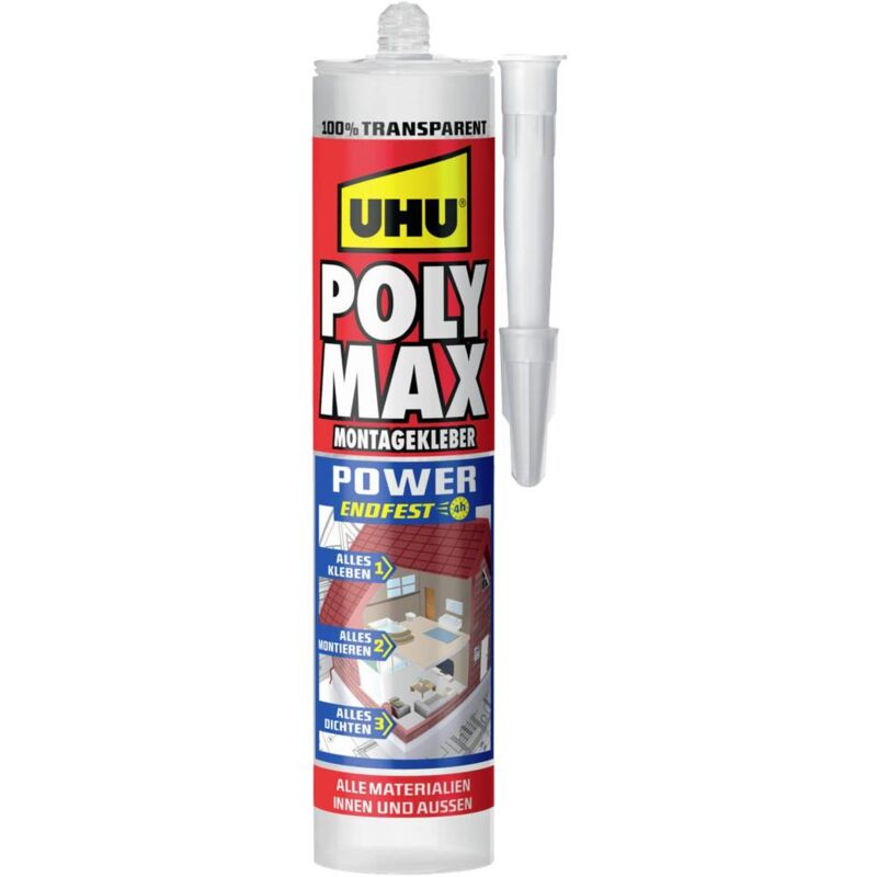 foto del prodotto uhu poly max power transparent adesivi e sigillanti colore trasparente 47855 300 g