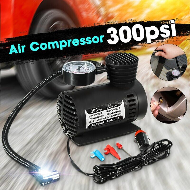 foto del prodotto ulisem 12v 300psi mini pompa di gonfiaggio elettrica per auto universale gonfiatore per pneumatici portatile pompa per compressore automatica per