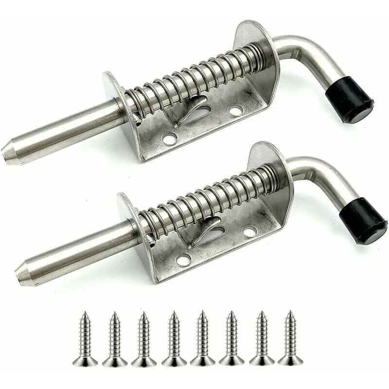 foto del prodotto ulisem 2 pz. acciaio inossidabile serratura per porta del garage chiusura a molla chiusura per porta in acciaio adatta per porta del garage 128mm 