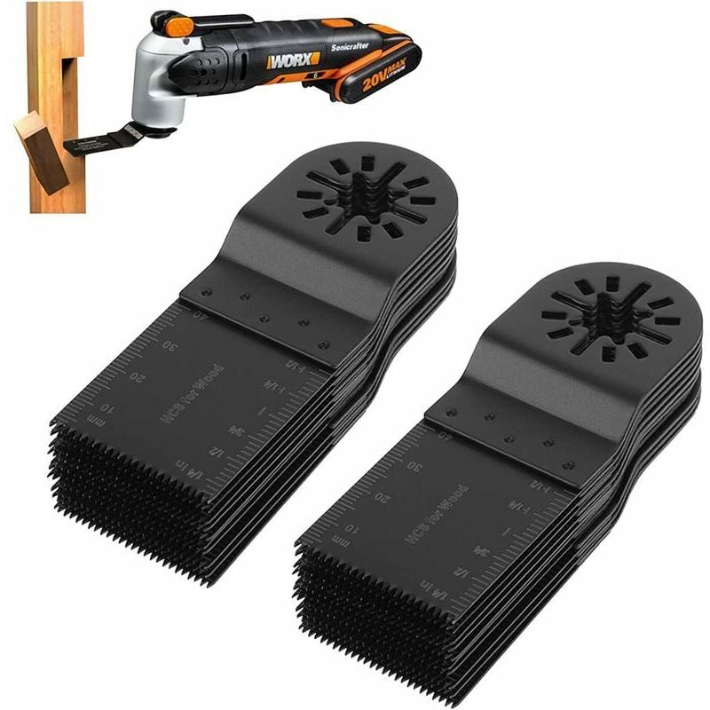 foto del prodotto ulisem 20 lame multiutensile bosch da 34 mm, set di lame per sega oscillante a sgancio rapido per ryobi milwaukee dremel rockwell makita