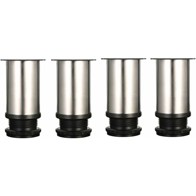 foto del prodotto ulisem 4 piedini regolabili altezza 8 cm gambe per mobili gambe per mobili gambe per tavoli gambe per mobili, acciaio inossidabile spazzolato,