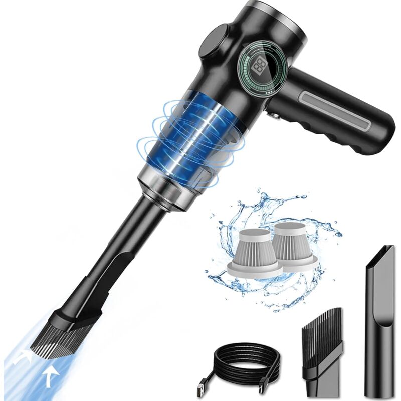 foto del prodotto ulisem aspirapolvere per auto senza fili 29000pa 120w potente aspirapolvere portatile ricaricabile con display lcd e batteria a lunga durata