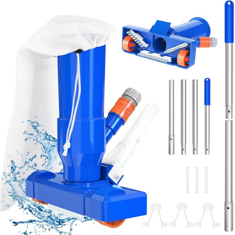 foto del prodotto ulisem aspirapolvere per piscina, kit di manutenzione portatile con bacchetta, aspirapolvere per piscina, per spa, stagni, piscine