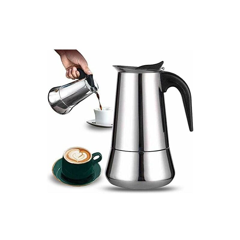 foto del prodotto ulisem caffettiera italiana 12 tazze in acciaio inox compatibile con tutti i tipi di calore 12 tazze