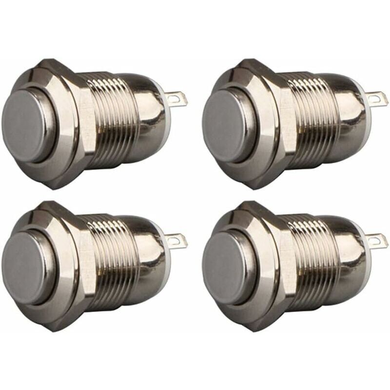 foto del prodotto ulisem candyse 4 pezzi 12mm 3a 12v 24v 125v 250v ac interruttore a pulsante autobloccante interruttore a pulsante on off impermeabile in acciaio