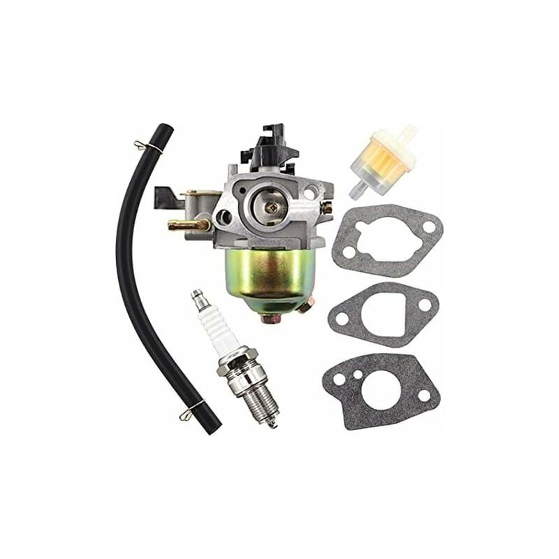 foto del prodotto ulisem carburatore con guarnizione, filtro carburante e candela per tosaerba hr194, hr195, hr214, hr215, hr216, gxv120, gxv140, gxv160, sostituisce