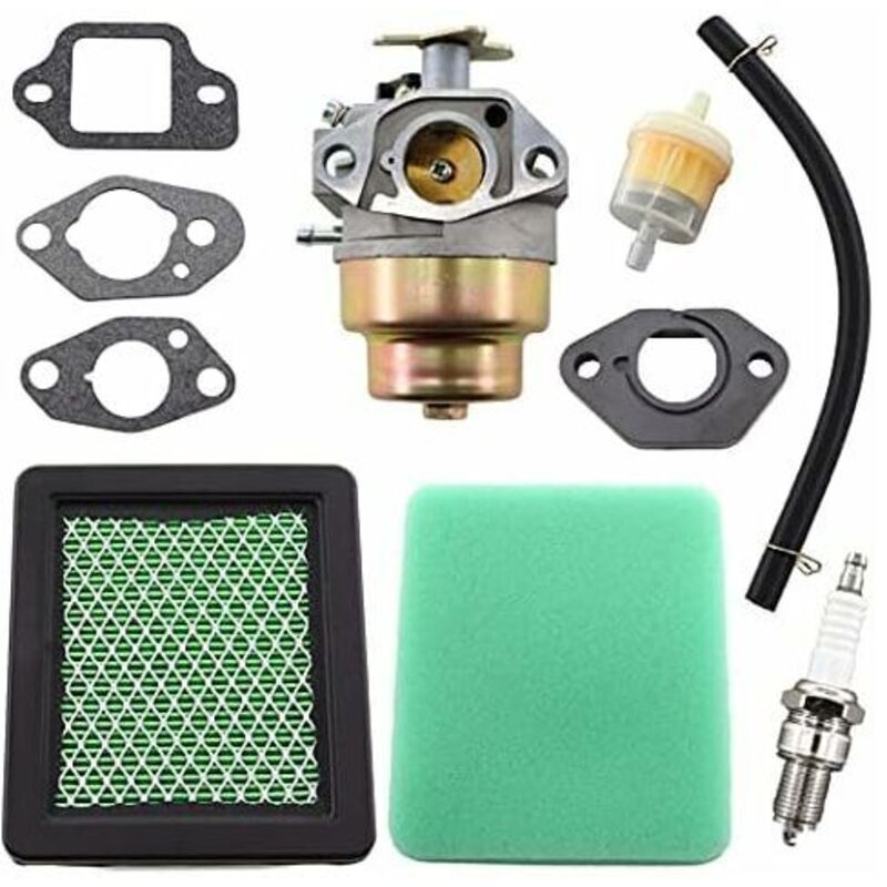 foto del prodotto ulisem carburatore gcv 190 con candela e tubo del carburante per motore honda gcv190 gcv160, adatto per tosaerba 16100 z0y m42