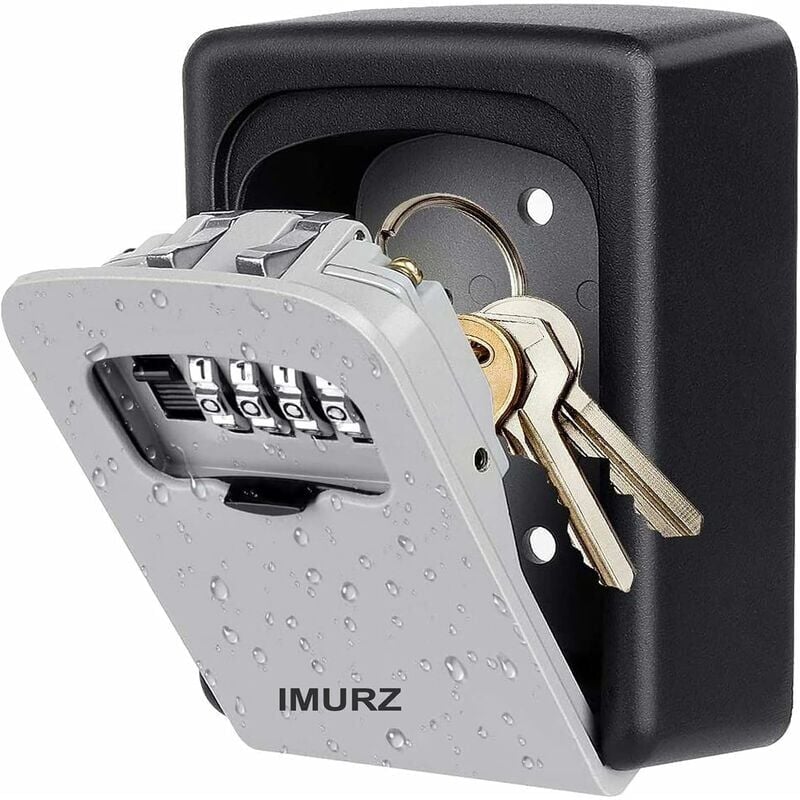 foto del prodotto ulisem cassetta portachiavi secure, cassetta portachiavi da parete, con codice a 4 cifre, alta sicurezza, impermeabile e antiruggine, per interni,