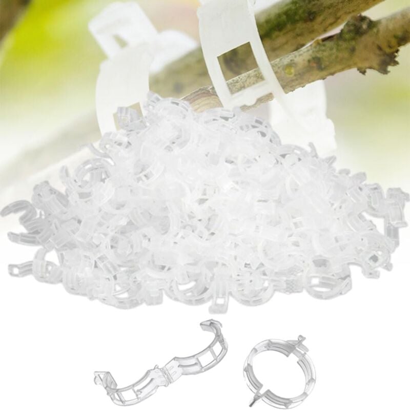 foto del prodotto ulisem clip sicura per piante in plastica, clip di supporto per attaccare clip per piante da giardino 300 pezzi trasparenti 