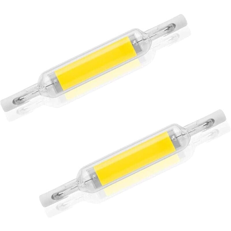 foto del prodotto ulisem confezione da 2 lampadine led r7s da 10w 78mm dimmerabile bianco freddo 6000 6500k 100w alogena j78 tubo base r7s a doppia attacco con angolo