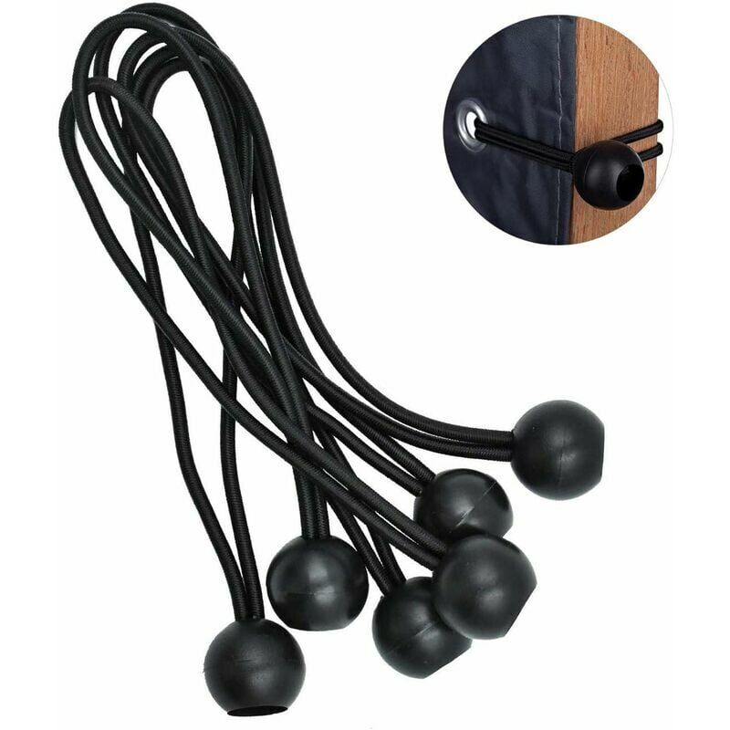 foto del prodotto ulisem confezione da 25 corde elastiche professionali con palline, utilizzate per legare teloni, striscioni, tende, poster.