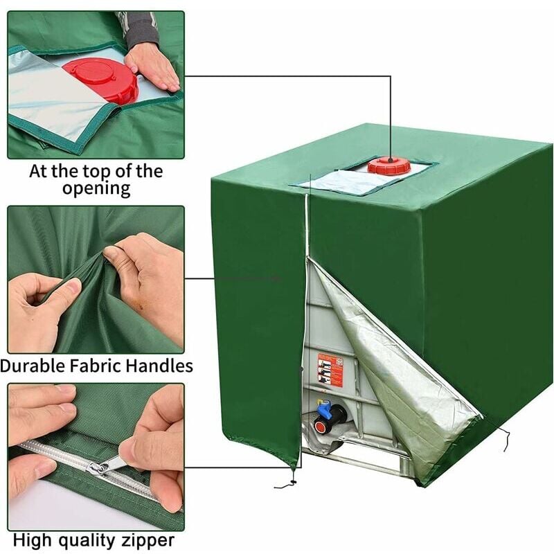 foto del prodotto ulisem copertura per serbatoio ibc 1000l, copertura protettiva, protezione uv resistente alla polvere copertura per contenitore per serbatoio ibc,