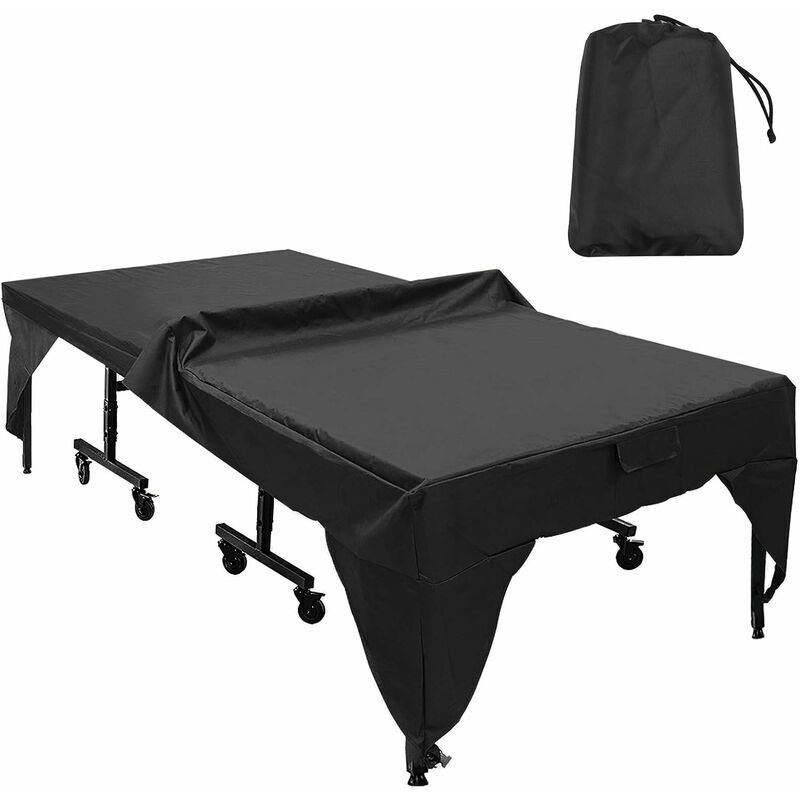 foto del prodotto ulisem copertura protettiva per tavolo da ping pong impermeabile e antipolvere nera 280 x 153 x 73 cm nero 