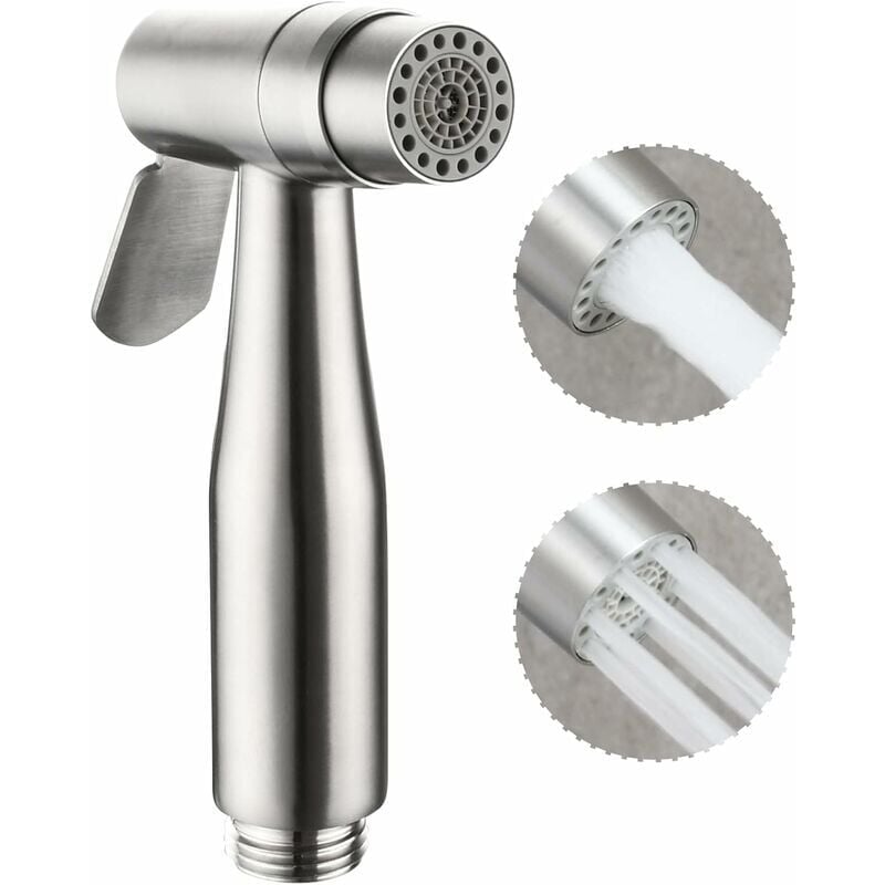 foto del prodotto ulisem crediri bidet in acciaio inox per wc, doccetta portatile, spruzzatore per wc in argento, soffione doccia per wc, soffione doccia a risparmio