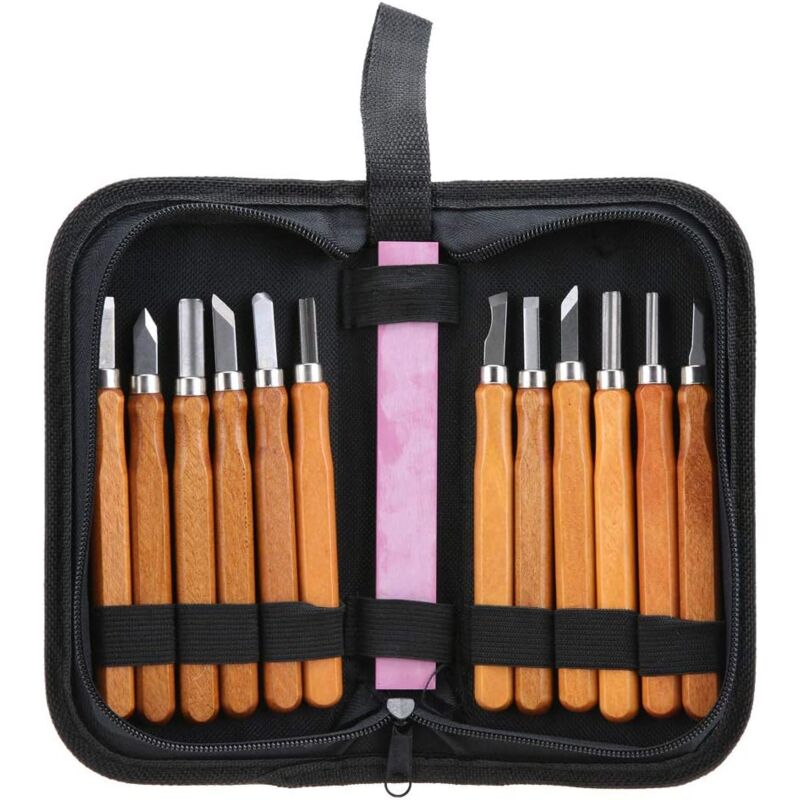 foto del prodotto ulisem crediri set di scalpelli per legno, set di 13 utensili per intaglio del legno, coltello per intaglio del legno portatile e compatto con