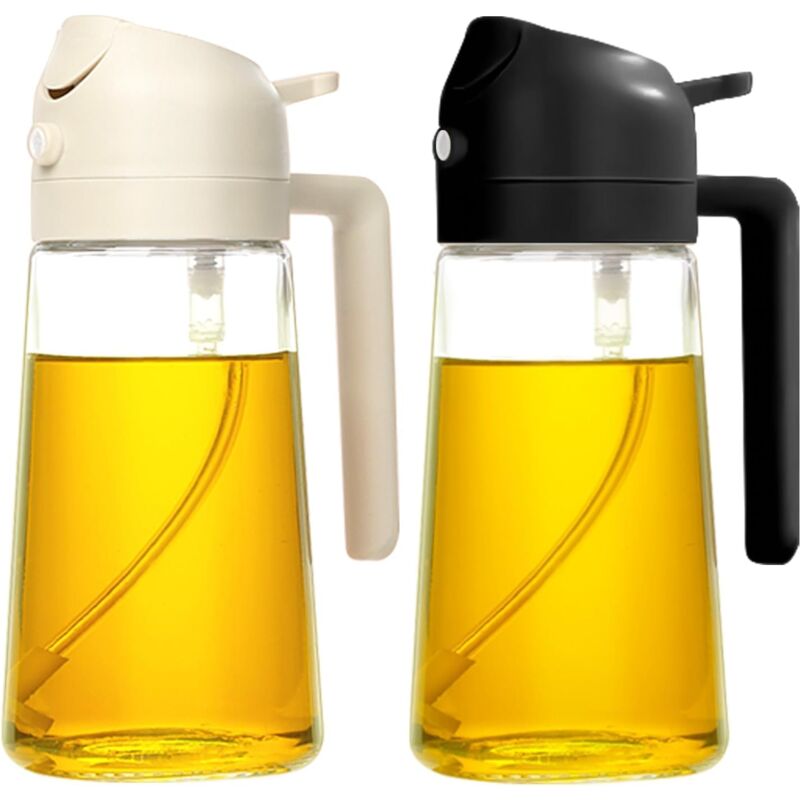 foto del prodotto ulisem dispenser di olio d oliva, spruzzatore di olio 2 in 1 per cucina, 450 ml, dispenser di olio per uso alimentare e spruzzatore di olio per