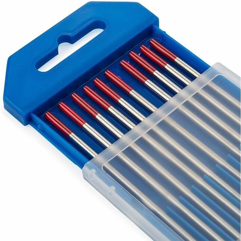 foto del prodotto ulisem elettrodi di tungsteno per saldatura tig con 2 torio wt20 rosso 1,6 mm 150 mm 10 pezzi per confezione