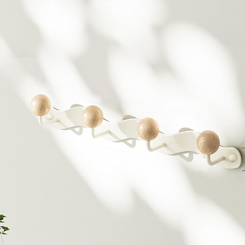 foto del prodotto ulisem - gancio a muro, appendiabiti, gancio in legno, gancio a muro, gancio per porta d'ingresso - cappotti, cappelli, asciugamani (bianco, 39 cm/13,77 pollici)