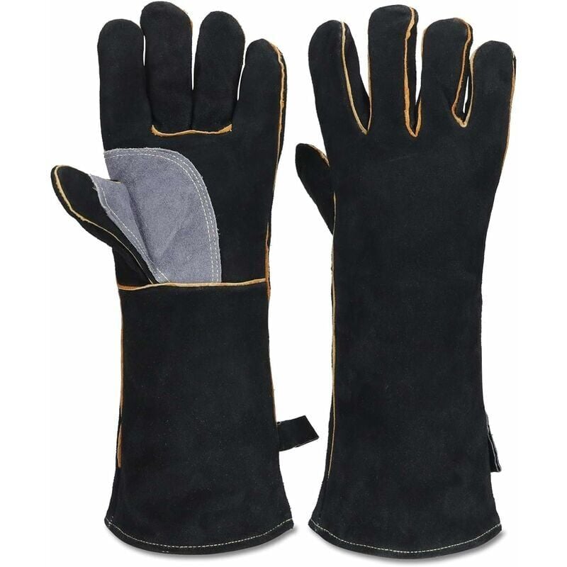 foto del prodotto ulisem - guanti extreme resistenti al fuoco e al calore, pelle con cuciture in kevlar, perfetti per camino, fornelli, forno, grill, saldatura, bbq,