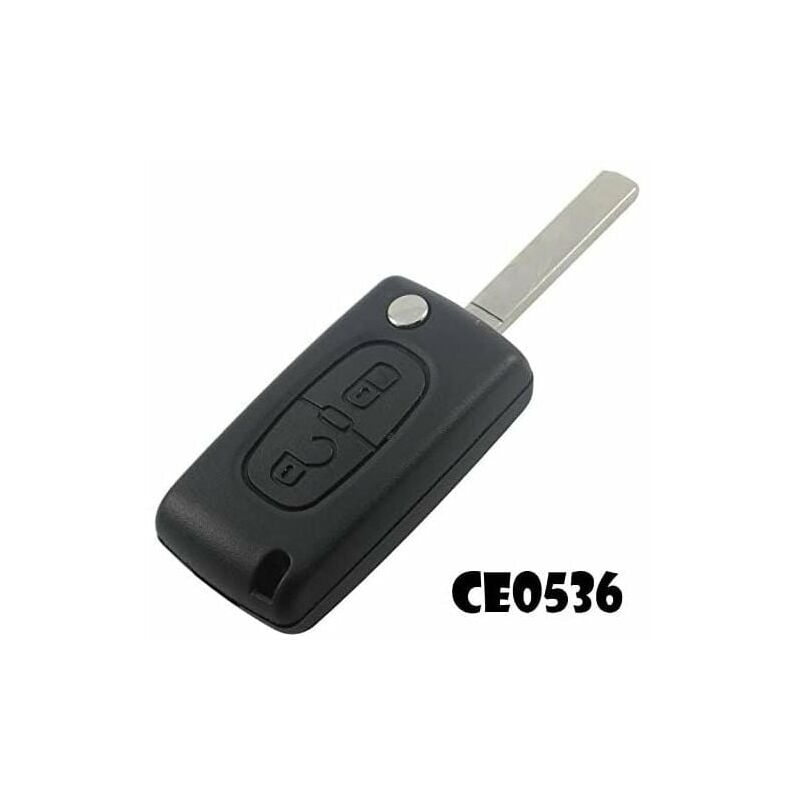 foto del prodotto ulisem guscio telecomando 2 pulsanti compatibile con peugeot e citro n, lama senza scanalatura, per modelli c1, c2, c3, 107, 207, 307, ecc.